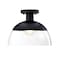 Designers Fountain Rey 13 in. 1-Light Matte Black Modern Semi Flush Mount with Clear Glass Shade for Bedrooms D308M-SF-MB - alternate 1